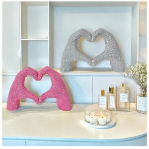 新款欧式轻奢风家居点珠爱心手摆件客厅情人节氛围装饰品节日礼物